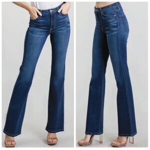 LTJ LETTERS TO JULIET ANTHRO BELLA HIGH-RISE FLARE JEAN RAW HEM STRETCH DENIM 31